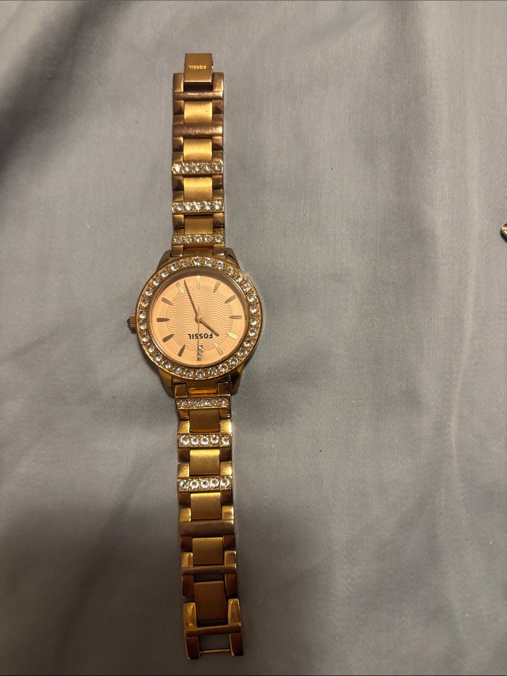 Fossil Gold Tone Crystal Accent Women's Bracelet Watch